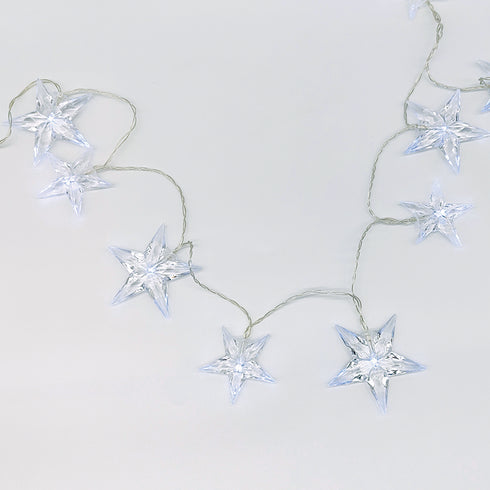 "PLASTIC BIG&MEDIUM STARS", 10 LED ΛΑΜΠ. ΣΕΙΡΑ ΜΠΑΤ. (3xAA), CW,IP20, 135+30cm, ΔΙΑΦ. ΚΑΛ. ΤΡΟΦ. X061021242