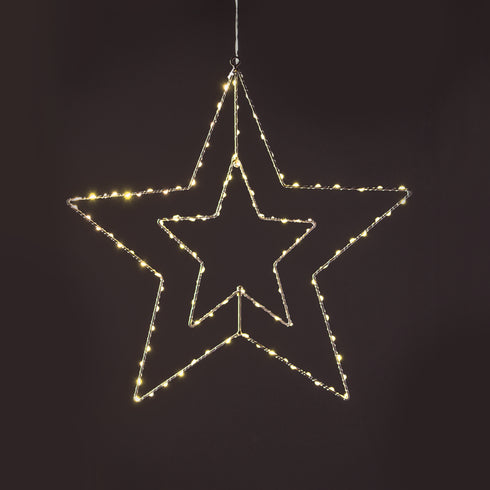 "SILVER STAR" 113 ΜΙΝΙ LED ΛΑΜ, WW, ΑΣΗΜΙ ΚΑΛΩΔ. ΧΑΛΚΟΥ,ΑΝΤΑΠΤ.(4.5VDC),IP44 56CM & 3M ΔΙΑΦ. ΚΑΛ. X0611314224