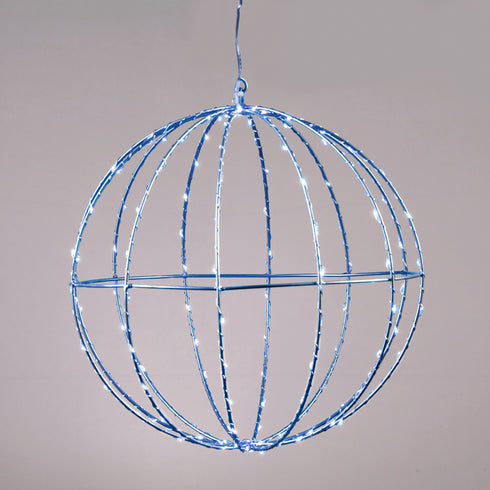 "D30CM SILVER BALL" 144 ΜΙΝΙ LED ΛΑΜ, ΜΠΛΕ, ΑΣΗΜΙ ΚΑΛΩΔ. ΧΑΛΚΟΥ,ΑΝΤΑΠΤ.(4.5VDC),IP44, 3M ΔΙΑΦ ΚΑΛ X0614464226