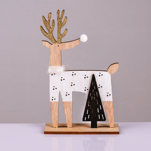 WOODEN DEER WITH TREE ΔΙΑΚΟΣΜΗΤΙΚΟ ΜΟΤΙΦ 20*4*12cm^ X061966