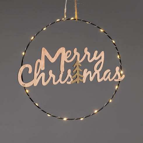 HANGING MERRY CHRISTMAS TREE 20 MINI LED ΘΕΡΜΟ ΛΑΜΠ ΜΠΑΤ 2*CR2032 (ΣΥΜΠΕΡ) IP20 ΔΙΑΜ:26cm 30cm ΚΑΛ^ X062019260