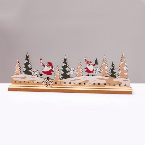 WOODEN XMAS COUNTDOWN WITH SANTA ΔΙΑΚΟΣΜHTIKO ΜΟΤΙΦ 33x5x10cm^ X063361