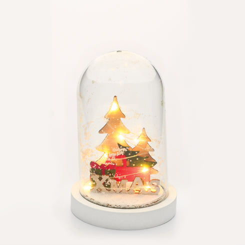 "CAR, PLASTIC SNOWY COVER BALL" 5 MINI LED ΛΑΜΠ. ΜΠΑΤ. (2xAAA), WW,IP20, D11X19CM X06511215