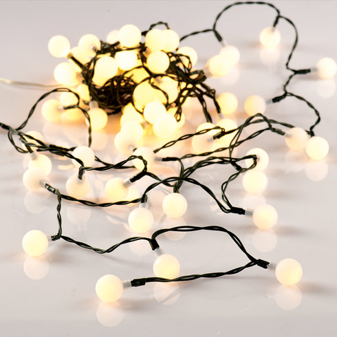 "WHITE BALL" 80 WW LED ΛΑΜΠ. ΣΕΙΡΑ, 10CM, ΑΝΤΑΠΤ (4.5V) & ΣΤΑΘ., ΕΠΕΚΤ (ΜΑΧ 3) IP44, 8m+3m X068014201