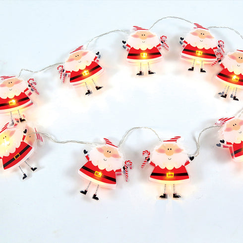 "PLASTIC SANTA", 10 LED ΛΑΜΠ. ΣΕΙΡΑ ΜΠΑΤ. (2xAA), WW,IP20, 135+30cm, ΔΙΑΦ ΚΑΛ ΤΡΟΦ. X07101124