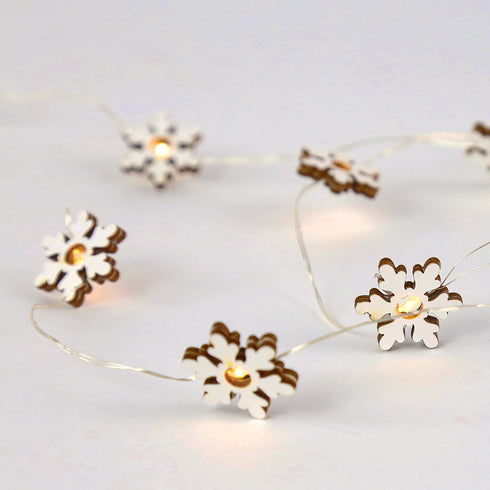 "WOODEN SNOWFLAKE" 10 LED ΛΑΜΠ. ΣΕΙΡΑ ΜΠΑΤ.(2xAA),WW, ΑΣΗΜΙ ΚΑΛ. ΧΑΛΚ.,IP20, 90+30cm,ΔΙΑΦ ΚΑΛ ΤΡΟΦ X07101140