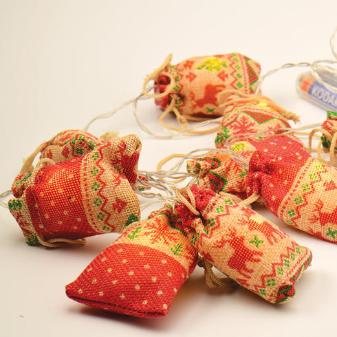 "WOVEN BAGS", 10 LED ΛΑΜΠ. ΣΕΙΡΑ WW ΜΠΑΤ. (2XAA) IP20 135+15CM ΔΙΑΦ ΚΑΛ ΤΡΟΦ. X07101148