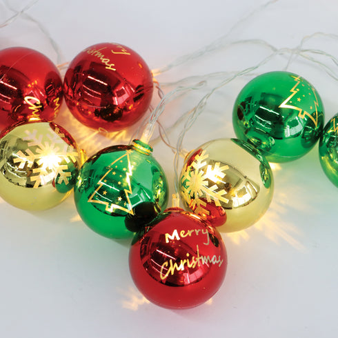 XMAS PLASTIC BALL,10 LED ΛΑΜΠ. ΣΕΙΡΑ,ΜΠΑΤ. (2xAA),WW,IP20,150+30cm ΚΑΛ. ΤΡΟΦ. X07101162