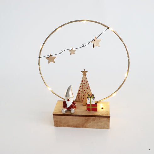 "ΞΥΛΙΝΟ ΔΙΑΚΟΣΜΗΤΙΚΟ", 10 LED, ΜΠΑΤ. (2xΑΑ), WW ΛΑΜΠ.,IP20, 17.2x5x20cm X07101171