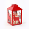 "METAL RED REINDEER LANTERN" ΛΕΥΚΟ ΚΕΡΙ, 1 LED ΛΑΜΠ. ΜΠΑΤ. (3xAAA), WW,IP44, Φ13Χ21CM X0711108