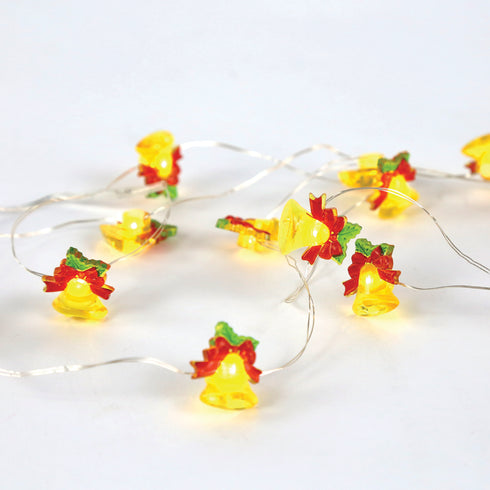 "BELL" 15 MINI LED ΛΑΜΠΑΚ. ΣΕΙΡΑ, WW, ΑΣΗΜΙ ΚΑΛΩΔ. ΧΑΛΚΟΥ, MΠΑΤ. (2ΑΑ),IP20, 140+30CM ΔΙΑΦ ΚΑΛ X07151101