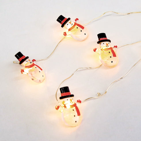 "SNOWMAN" 15 MINI LED ΛΑΜΠΑΚ. ΣΕΙΡΑ, WW, ΑΣΗΜΙ ΚΑΛΩΔ. ΧΑΛΚΟΥ, MΠΑΤ. (2ΑΑ),IP20, 140+30CM ΔΙΑΦ ΚΑΛ X07151102