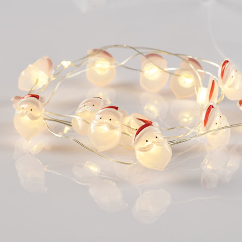 "SANTA" 15 MINI LED ΛΑΜΠΑΚ. ΣΕΙΡΑ, WW, ΑΣΗΜΙ ΚΑΛΩΔ. ΧΑΛΚΟΥ, MΠΑΤ. (2ΑΑ),IP20, 140+30CM ΔΙΑΦ ΚΑΛ X07151103