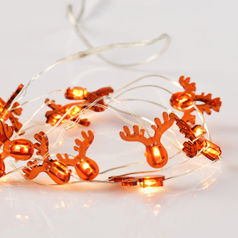 "REINDEER" 15 MINI LED ΛΑΜΠΑΚ. ΣΕΙΡΑ, WW, ΑΣΗΜΙ ΚΑΛΩΔ. ΧΑΛΚΟΥ, MΠΑΤ. (2ΑΑ),IP20, 140+30CM ΔΙΑΦ ΚΑΛ X07151104