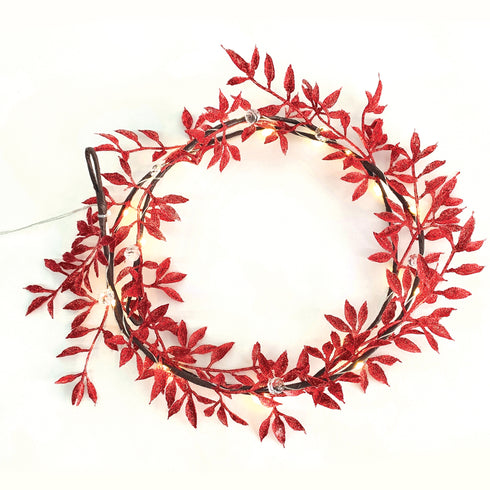 "RED GARLAND", 20 ΜΙΝΙ LED ΛΑΜΠ. WW ΜΠΑΤ. (2XAA) ΑΣΗΜΙ ΚΑΛ. ΧΑΛΚΟΥ IP20 150+30CM ΔΙΑΦ ΚΑΛ ΤΡΟΦ. X07201144