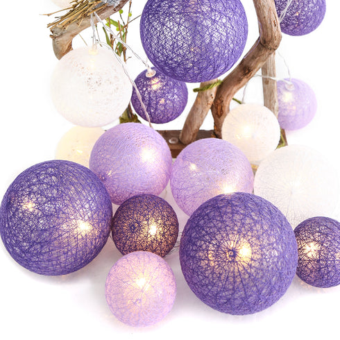 “WOVEN BALL FAIRY LIGHTS” ΜΩΒ-ΑΣΠΡH ΜΠΑΛΑ 20 LED ΛΑΜΠΑΚ ΣΕΙΡΑ ΜΠΑΤΑΡ(3xΑΑ) ΘΕΡΜΟ ΛΕΥΚΟ IP20 285+30 X07201159
