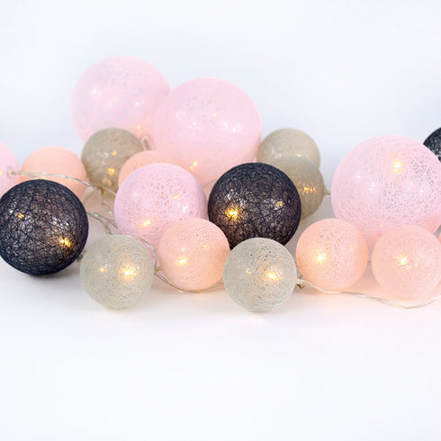 “WOVEN BALL FAIRY LIGHTS” POZ - ΓΚΡΙ ΜΠΑΛΑ 20 LED ΛΑΜΠΑΚ ΣΕΙΡΑ ΜΠΑΤΑΡ(3xΑΑ) ΘΕΡΜΟ ΛΕΥΚΟ IP20 X07201160
