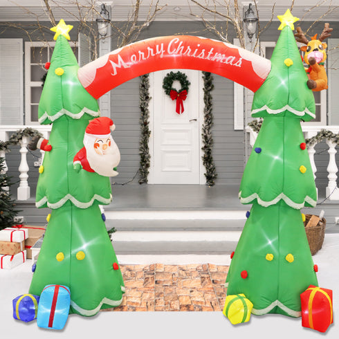 INFLATABLE 2 XMAS TREES ARCH 40 LED ΛΑΜΠ.ΑΝΤΑΠ.(12V) CW ΣΤΑΘΕΡΟ IP44 225*92*180cm 2m ΚΑΛ X074024101
