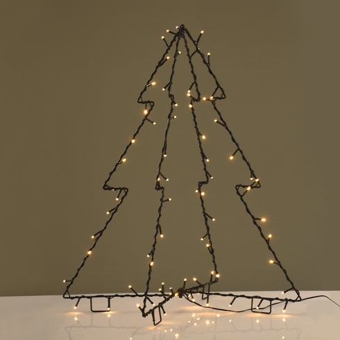 "METAL FOLDABLE TREE", 74 LED ΛΑΜΠ. ΣΕΙΡΑ WW ΑΝΤΑΠ(3.5V)ΣΤΑΘ. ΜΑΥΡΟ ΚΑΛ.IP44 55Χ65CM, 4Μ ΚΑΛ ΤΡΟΦ X07751446