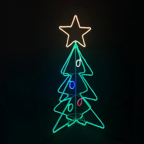3D CHRISTMAS TREE 1000 LED ΔΙΠΛΗΣ ΟΨΗΣ ΦΩΤ. 9,5m ΠΟΛΥΧΡ. ΣΤΑΘΕΡΟ IP65 75*75*130cm 1,5m ΚΑΛ. X081000359