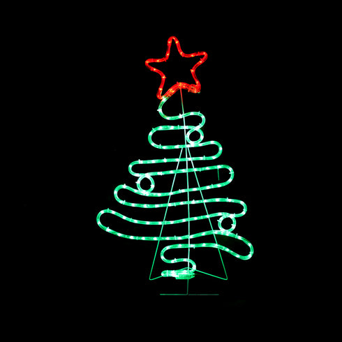 CHRISTMAS TREE 132 LED ΣΧΕΔΙΟ 5.5m ΜΟΝΟΚΑΝΑΛ ΦΩΤΟΣΩΛ RED-GREEN IP65 54x90cm 1.5m ΚΑΛΩΔ X081324519N