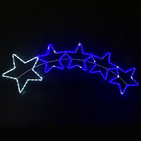 5 STARS 144 LED 6m ΜΟΝΟΚ. ΦΩΤ ΛΕΥΚΟ & ΜΠΛΕ FLASH IP65, 150*50cm 1.5m ΚΑΛ. X081441620