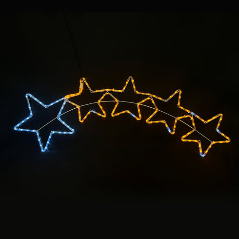5 STARS 144 LED 6m ΜΟΝΟΚ. ΦΩΤ ΛΕΥΚΟ & ΚΙΤΡΙΝΟ FLASH IP65 150*50cm 1.5m ΚΑΛ. X081442920