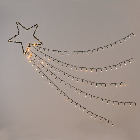"SHOOTING STAR, 5 ROWS", 150 WW LED 8 ΛΕΙΤΟΥΡΓ., ΑΝΤΑΠ. (4.5VDC) IP44 30cm (1m ΟΥΡΑ), 5m. ΚΑΛ. ΤΡ X081501225