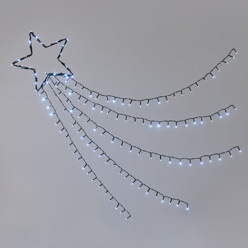 "SHOOTING STAR, 5 ROWS", 150 CW LED 8 ΛΕΙΤΟΥΡΓ., ΑΝΤΑΠ. (4.5VDC) IP44 30cm (1m ΟΥΡΑ), 5m. ΚΑΛ. ΤΡ X081502225