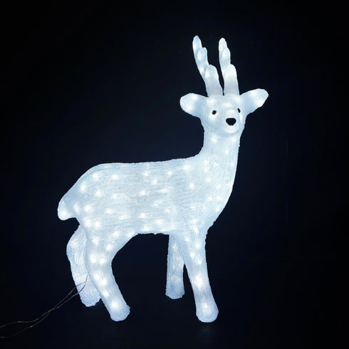 ACRYLIC STANDING REINDEER 150 LED ΛΕΥΚΑ IP44 57,5*32*74,5cm 30cm ΚΑΛ. X08150224