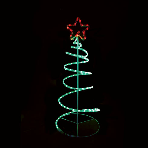 "SPIRAL TREE" 120 LED ΣΧΕΔΙΟ 5m ΜΟΝΟΚΑΝΑΛ ΦΩΤΟΣΩΛ RED-GREEN IP44 40x40x90cm 1.5m ΚΑΛΩΔ X0818319