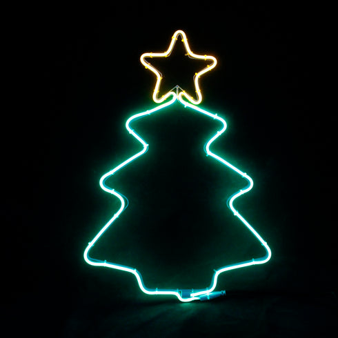 "CHRISTMAS TREE" 200 NEON LED 2m NEON DOUBLE SMD ΦΩΤ., WW + ΠΡΑΣΙΝΟ ΣΤΑΘ., IP44, 38.5X54CM, 1.5m Κ X082003419