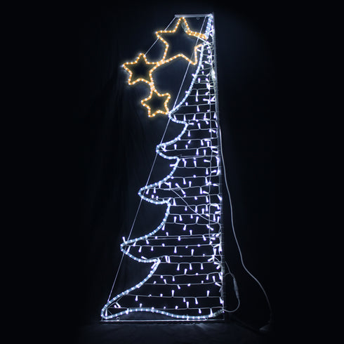 "HALF XMAS TREE", 252&200LED ΕΠΙΣT ΣΧΕΔ 7mΜΟΝΟΚ. ΦΩΤ+ΛΑΜ ΣΕΙΡ,CW+ΚΙΤΡ ΣΤΑΘ,IP44,750x200CM,1.5m ΤΡ X082522219