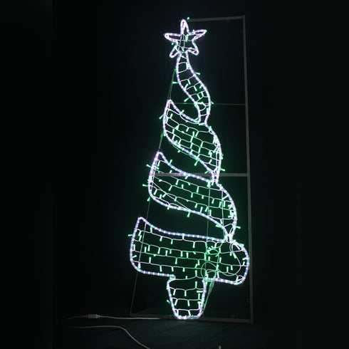 CHRISTMAS TREE,270&200LED ΕΠΙΣT ΣΧΕΔ 7.5mΜΟΝΟΚ ΦΩΤ+ΛΑΜ ΣΕΙΡ,CW+ΠΡΑΣ ΣΤΑΘ,IP65,750x200CM,1.5m ΤΡ X082702219N