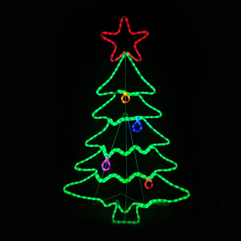 CHRISTMAS TREE 288 LED 8m ΜΟΝΟΚ.ΦΩΤ, ΠΟΛΥΧΡ. FLASH, IP65, 70X114CM, 1.5m ΚΑΛ. X082883429N