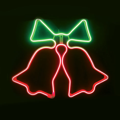 "DΟUBLE BELLS" 300 NEON LED 3m NEON DOUBLE SMD ΦΩΤ., ΚΟΚΚΙΝΟ+ΠΡΑΣΙΝΟ ΣΤΑΘ., IP44, 62Χ50CM, 1.5m ΚΑ X0830034112