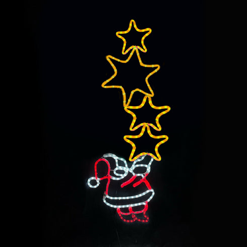SANTA WITH STARS 336 LED ΜΟΤΙΦ 9,35m ΜΟΝΟΚ. ΦΩΤΟΣ. MULTICOLOR FLASH IP65 49*144cm 1.5m ΚΑΛ. X083363225