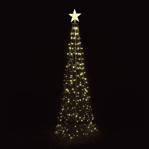 CHRISTMAS TREE WITH STAR 384LED ΛΑΜΠΑΚ ΣΕΙΡ ΠΡΑΣΙΝ&ΘΕΡΜΟ ΣΤΑΘΕΡ IP44 22*20*5cm 75*75*230cm 10m ΚΑΛ. X083841119