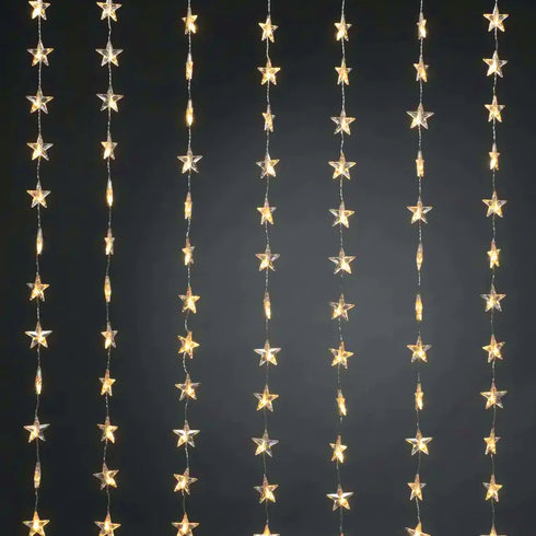 48LED ΛΑΜΠ ΚΟΥΡΤΙΝΑ ΑΣΤΕΡΙΑ 6,5cm ΘΕΡΜΟ ΛΕΥΚΟ ΑΝΤΑΠΤ & 8 ΠΡΟΓΡ IP44 120cm 5M ΠΡΑΣ ΚΑΛΩΔ X0848122