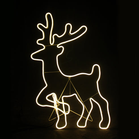 "STANDING REINDEER" 500LED ΣΧΕΔΙΟ 5m ΦΩΤΟΣΩΛ ΝΕΟΝ ΘΕΡΜΟ ΛΕΥΚΟ IP44 54x82cm 1.5m ΚΑΛΩΔ X085001414