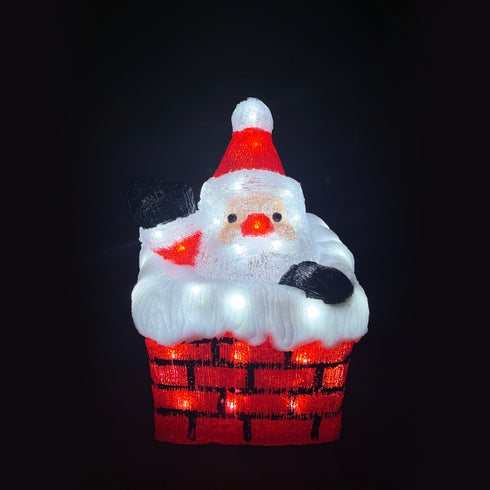 ACRYLIC CHIMNEY SANTA 50 LED ΛΕΥΚΑ IP44 23,5*23,5*35cm 30cm ΚΑΛ. X08502231