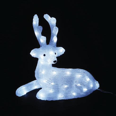 ACRYLIC SITTING REINDEER 55 LED ΛΕΥΚΑ IP44 36*16,5*37cm 30cm ΚΑΛ. X0855224
