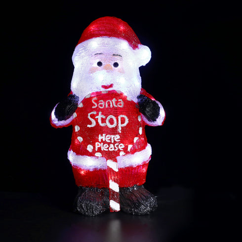 ACRYLIC STANDING SANTA 60 LED ΛΕΥΚΑ IP44 24,5*18*40,5cm 30cm ΚΑΛ. X0860228