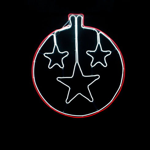 "STAR BALL" 700 NEON LED 7m NEON DOUBLE SMD ΦΩΤ., ΚΟΚΚΙΝΟ+CW ΣΤΑΘ., IP44, 60X67CM, 1.5m ΚΑΛ. X0870034113