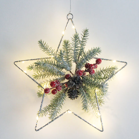"HANGING STAR" 15 MINI LED WW Λ/ΚΙΑ ΜΠ/ΡΙΕΣ (3AA) IP20 30X30CM, 30CM ΔΙΑΦ. ΚΑΛΩΔΙΟ X09151104