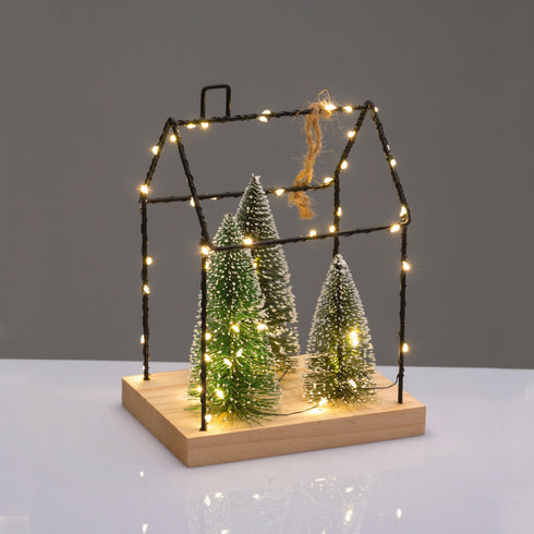 METAL HOUSE WITH TREES ΔΙΑΚΟΣΜ ΚΡΕΜΑΣΤΟ 55 LED ΛΑΜΠ ΘΕΡΜΑ ΜΠΑΤ 3ΧΑΑΑ (ΔΕΝ ΣΥΜΠ) IP20 16.5*12*22cm X09551111