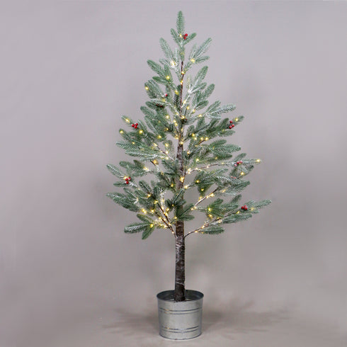 SNOW FLOWER TREE WITH RED CHERRY&POT 168WW LED ΛΑΜΠΑΚ ΑΝΤΑΠ(4,5V)IP44 ΥΨ.120CM Ø20CM 3MΚΑΛΩΔ ΤΡΟΦ X10168144