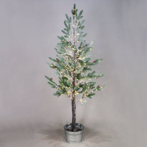 SNOW FLOWER TREE WITH RED CHERRY&POT 384WW LED ΛΑΜΠΑΚ ΑΝΤΑΠ(4,5V)IP44 ΥΨ.200CM Ø27CM 3MΚΑΛΩΔ ΤΡΟΦ X10384144