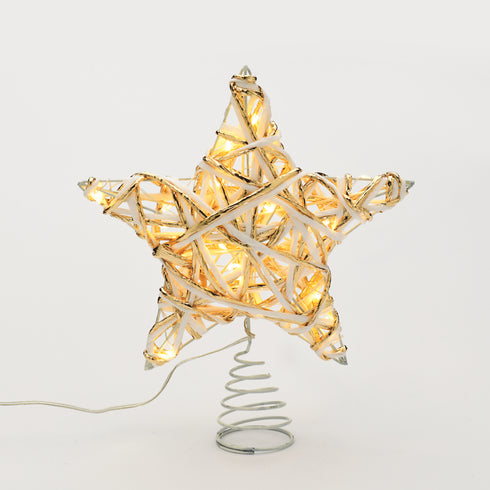 "WHITE & GOLD CONVEX STAR" 20 MINI WW LED ΛΑΜΠ. ΜΠΑΤ. 3ΧΑΑ,IP20 23x5x20cm X11201124