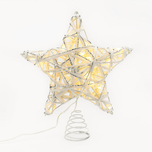 "WHITE & SILVER CONVEX STAR" 20 MINI WW LED ΛΑΜΠ. ΜΠΑΤ. 3ΧΑΑ,IP20 23x5x20cm X11201125